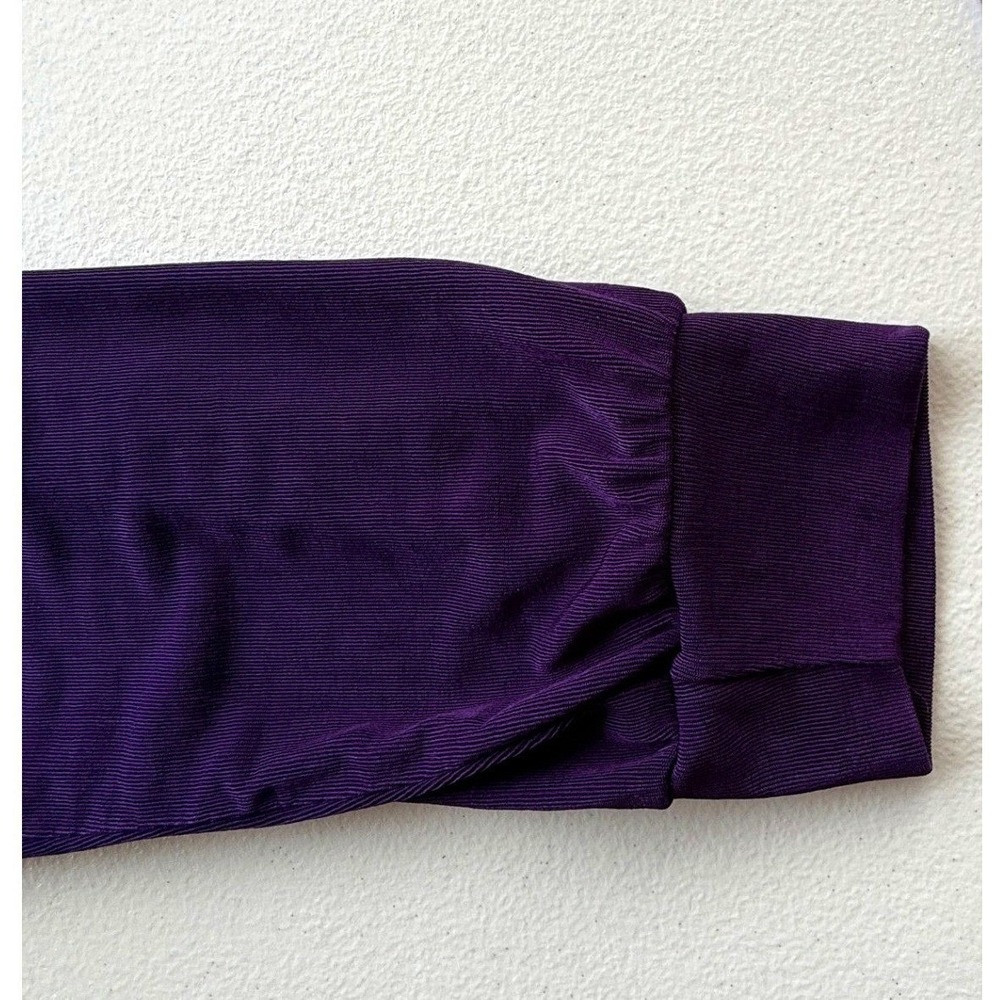 Amanda Womens Dark Purple Zip Up Jersey Knit Athletic Leisure Jacket Size L - Picture 12 of 13